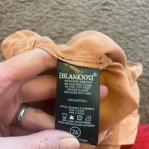 2 FOR $20 BLANK NYC LYOCELL SHORTS HIGH RISE ORANGE BELTED PAPERBAG 26 NEW - Picture 7 of 8